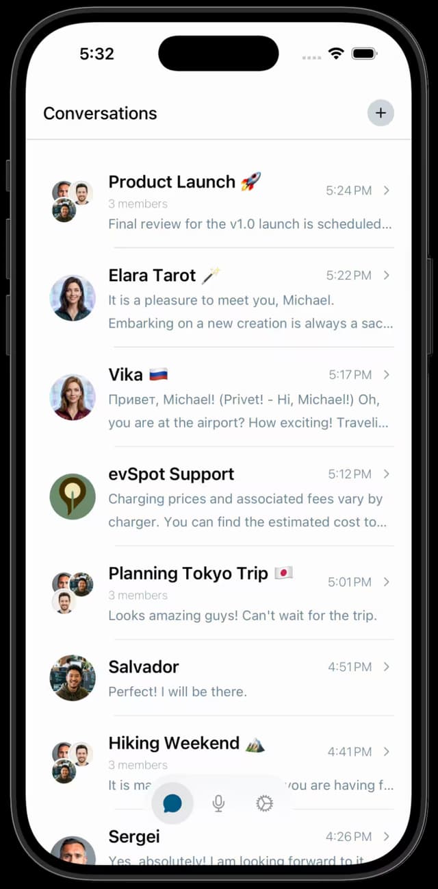 Chat list screen